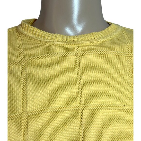 Izod Men’s Sweater M Yellow Vintage Long Sleeve Crewneck Pullover Cotton Logo - Picture 9 of 13